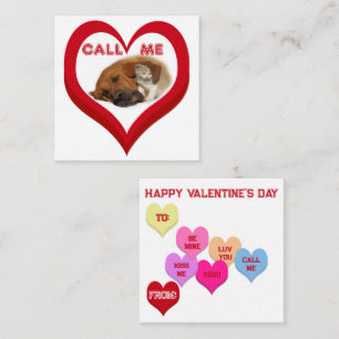 CALL ME Critters Conversation Hearts Valentine's Card