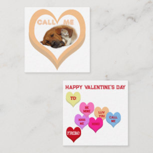 CALL ME Critters Conversation Hearts Valentine's Card