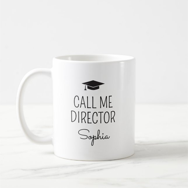 Call Me Director Personalised Name Coffee Mug (Left)