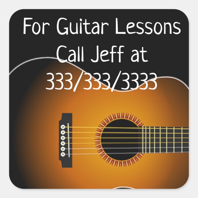 Call Me For Guitar Lessons Promotional Stickers (Front)