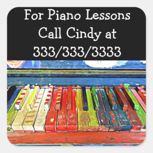 Call Me For Piano Lessons Promotional Stickers