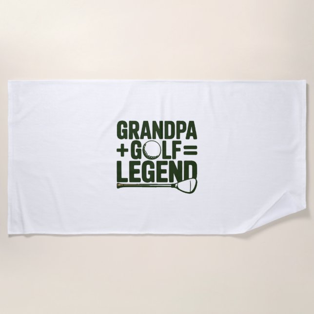 Call Me Grandpa, Watch Me Golf Beach Towel (Front)