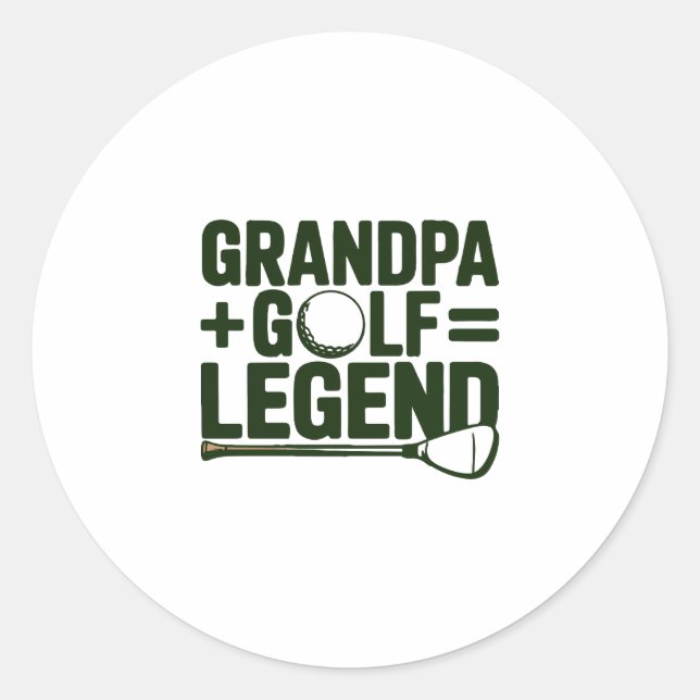 Call Me Grandpa, Watch Me Golf Classic Round Sticker (Front)