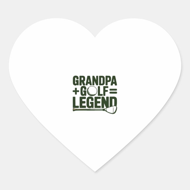 Call Me Grandpa, Watch Me Golf Heart Sticker (Front)