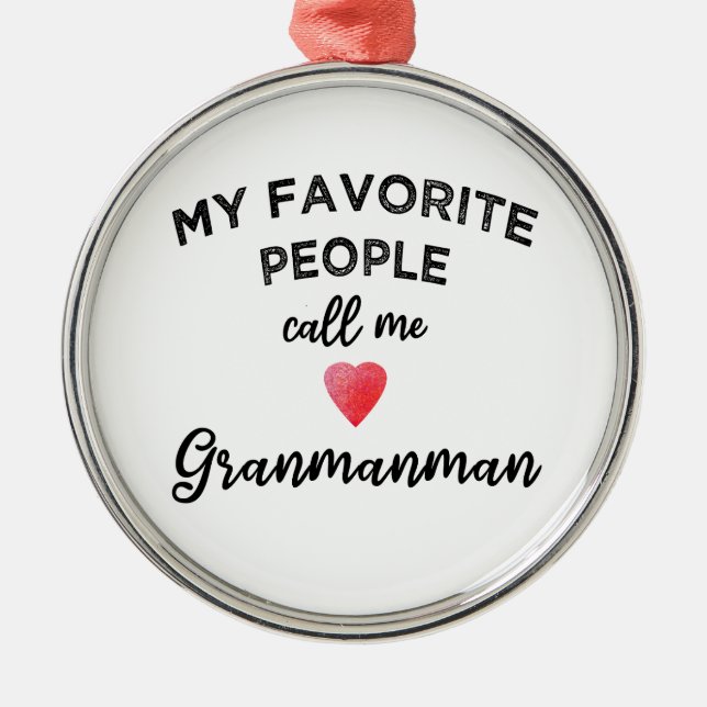 Call Me Granmanman Caribbean Creole Grandmother  Metal Tree Decoration (Front)