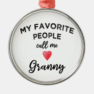 Call Me GRANNY Classic Americana Southern Grandma Metal Tree Decoration