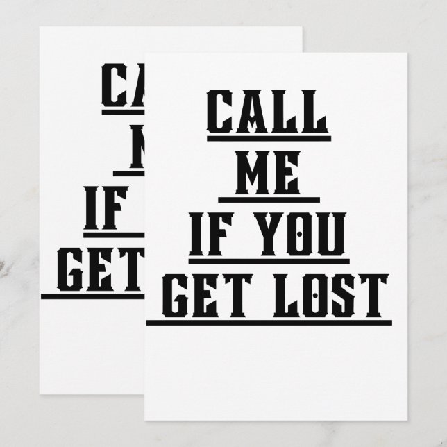 Call Me If You Get Lost Invitation (Front/Back)