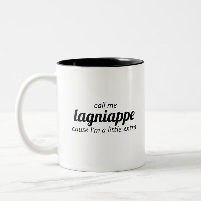 Call Me Lagniappe Two-Tone Coffee Mug (Left)