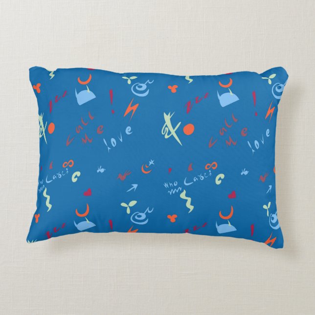 "Call Me Love" Pattern Decorative Cushion (Back)