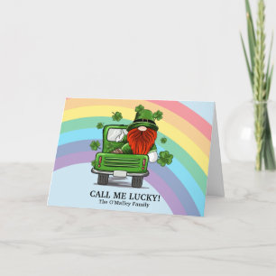Call Me Lucky Irish Gnome St Patricks Day Holiday Thank You Card