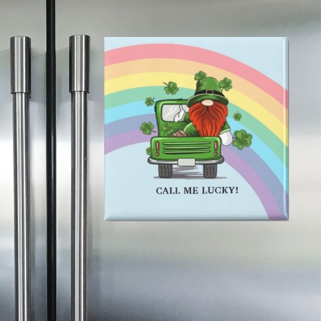 Call Me Lucky Irish Gnome St Patricks Day Magnet (Call Me Lucky Irish Gnome St Patrick's Day Magnet)