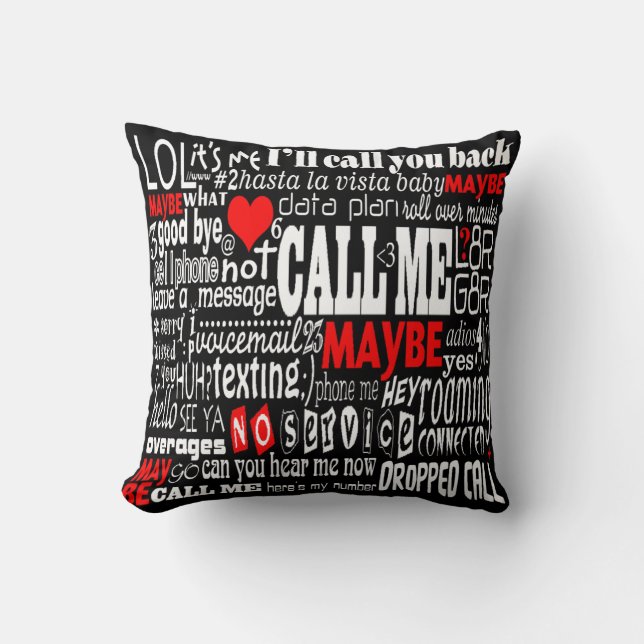 Call Me... Maybe (Dark Colours) Cushion (Front)