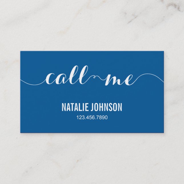 Call Me Modern Calling Card - Blue (Front)