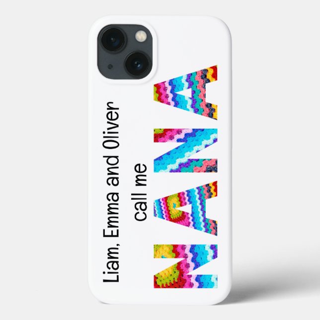 Call Me Nana Crochet Letters Child Names Case-Mate iPhone Case (Back)