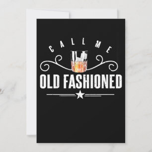 Call Me Old Fashioned Funny Whiskey And Bourbon Thank You Card