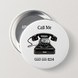 Call Me Old Fashioned Telephone Personalized Phone 7.5 Cm Round Badge