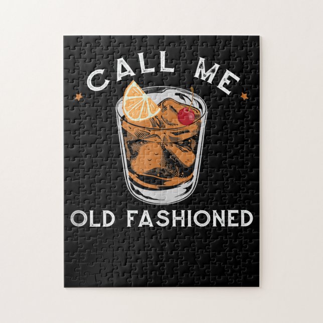Call Me Old Fashioned Whiskey Drinking Cocktail Jigsaw Puzzle (Vertical)