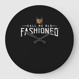 Call Me Old Fashioned Whiskey Large Clock