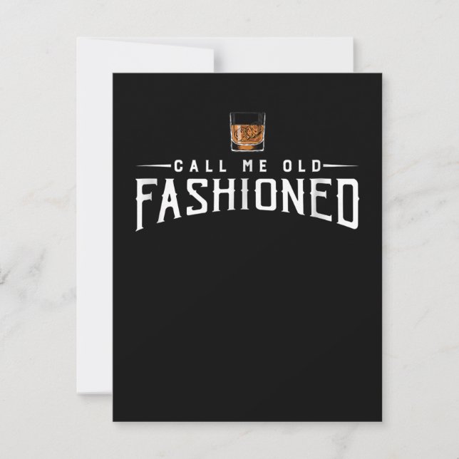 Call Me Old Fashioned Whiskey Thank You Card (Front)