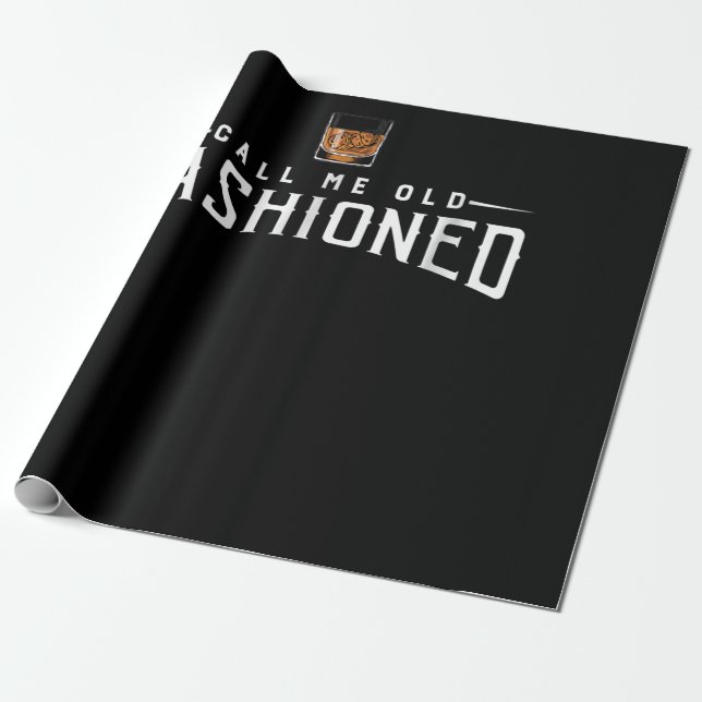 Call Me Old Fashioned Whiskey Wrapping Paper (Unrolled)