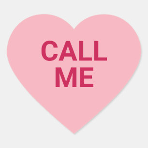 Call me pink cute Valentine's Day conversation Heart Sticker