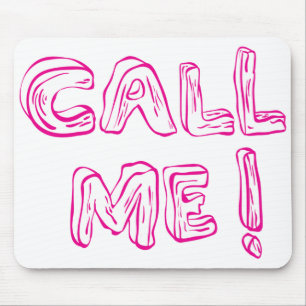 Call me pink typography diary sticker mouse mat