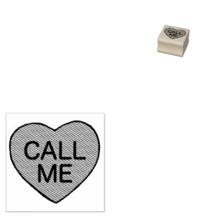CALL ME Valentine's Day Candy Conversation Heart Rubber Stamp