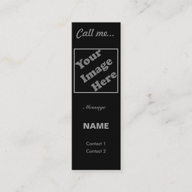 Call Me... (Vertical) Mini Business Card (Front)