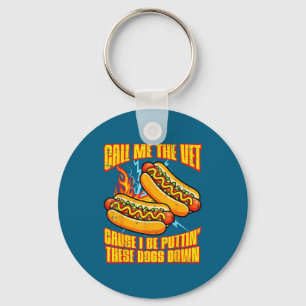 Call me vet hot dog funny saying meme bootleg men key ring