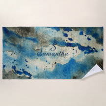 Call of the Sea Beach Surfer Ocean Waves Blue Cute