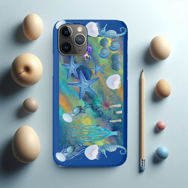 Call of the Sea Marine Life Blue Ocean Starfish  Case-Mate iPhone Case (Call of the Sea Marine Life Blue Ocean Starfish Case-Mate iPhone Case)