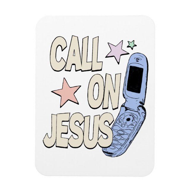 Call on Jesus – Retro Faith Design Magnet (Vertical)