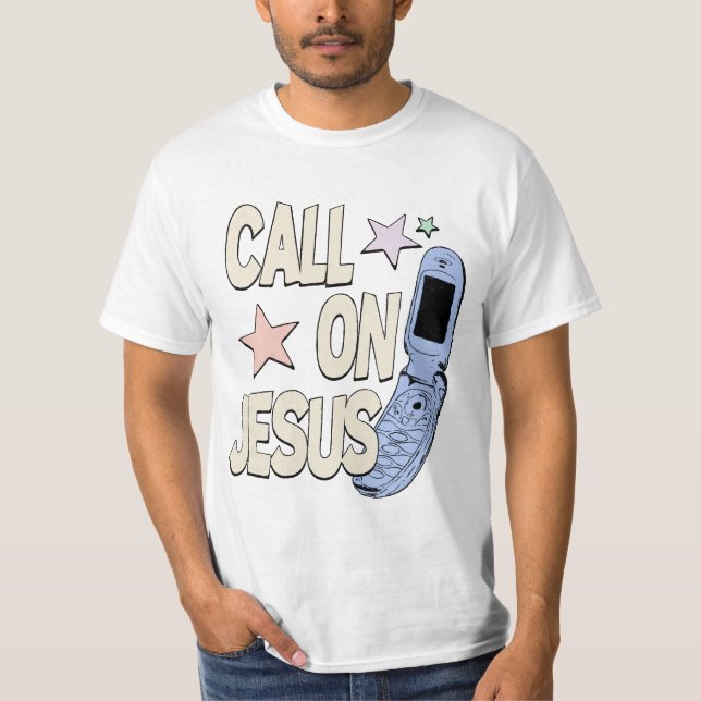 Call on Jesus – Retro Faith Design T-Shirt (Front)