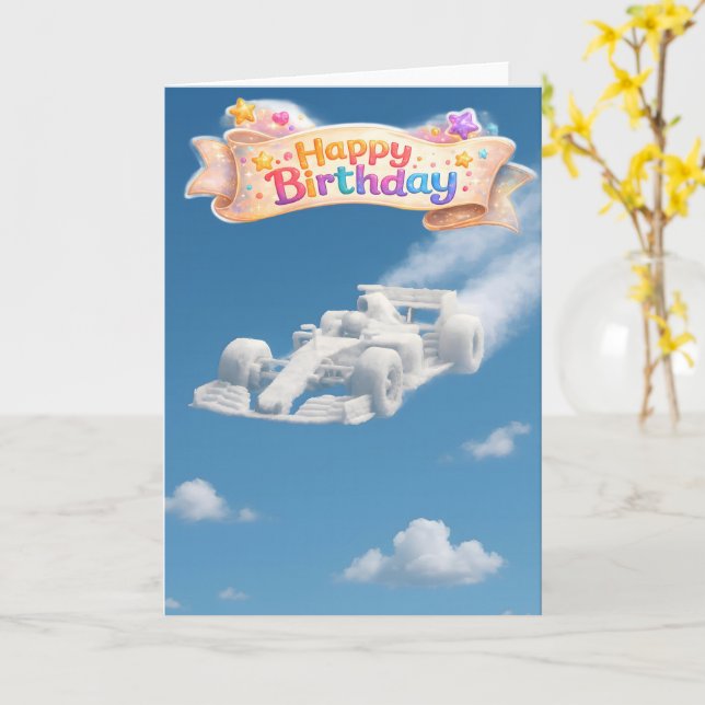 Call racer happy birthday card (Yellow Flower)