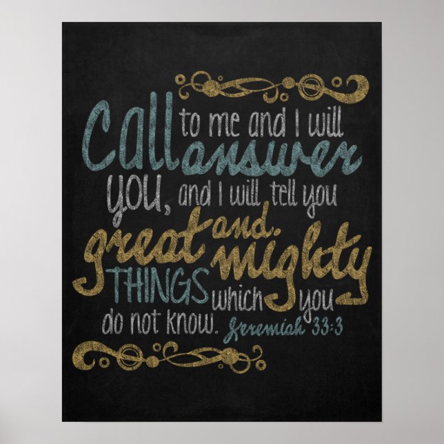 Call to me Chalkboard Art Poster (Front)