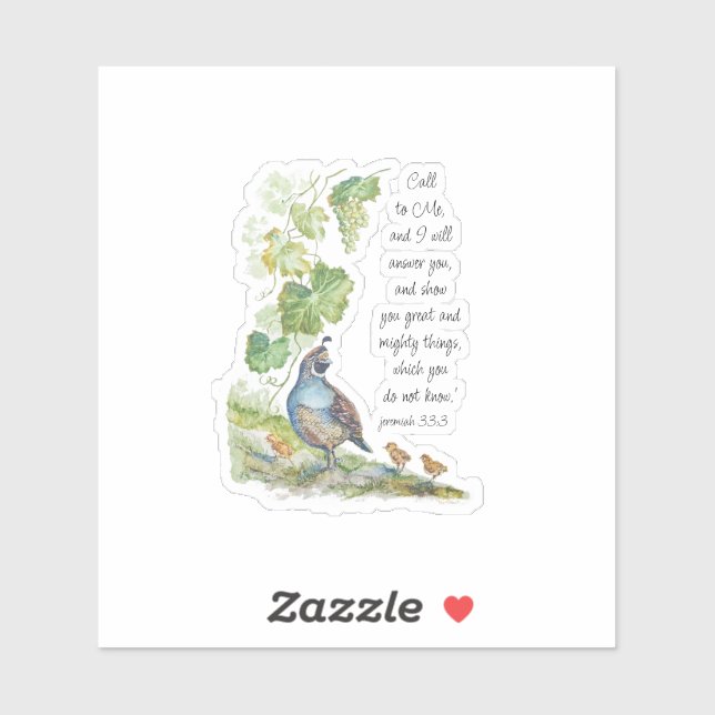 Call to Me Scripture Inspiration California Quail  (Sheet)