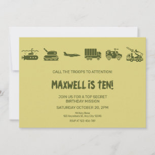 Call Troops To Attention Birthday Invitation