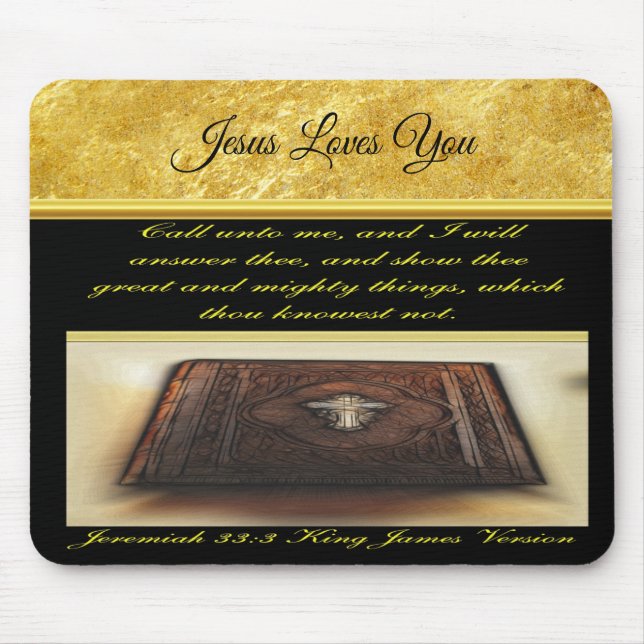 Call unto me, and I will answer thee Jeremiah 33:3 Mouse Mat (Front)