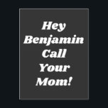 Call Your Mum Quote Funny Gag Gift Personalised Postcard<br><div class="desc">Personalised Call Your Mother Quote Funny Gag Gift from Mum Postcard</div>