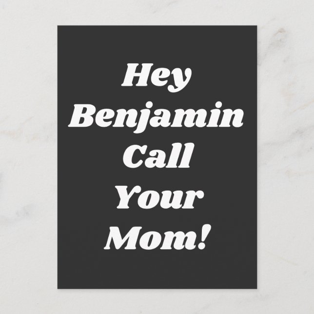 Call Your Mum Quote Funny Gag Gift Personalised Postcard (Front)