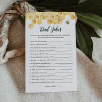 CALLA Bee Dad Jokes Baby Shower Game Card