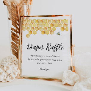 CALLA Bee Diaper Raffle Baby Shower Game Sign