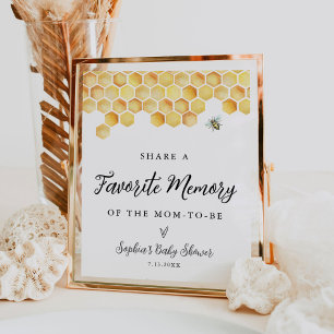 CALLA Bee Favourite Memory Baby Shower Sign