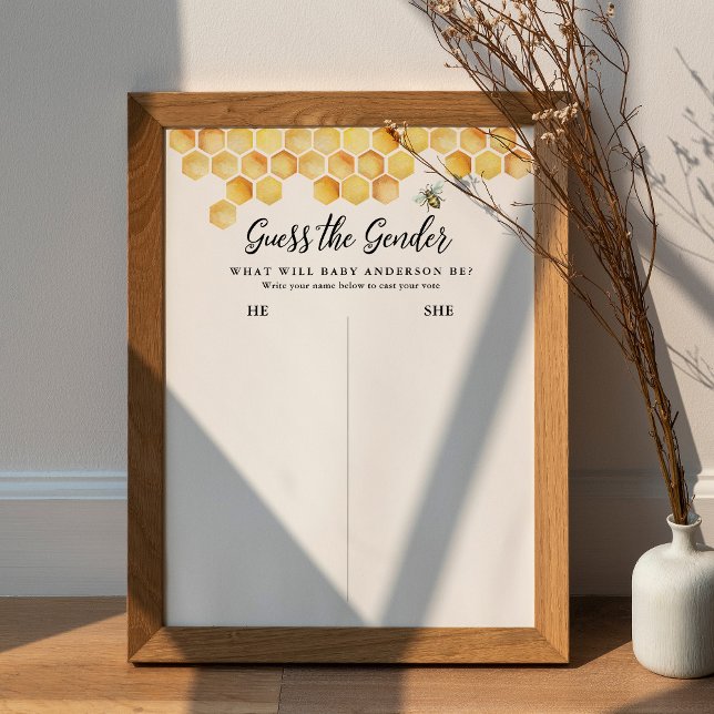 CALLA Bee Guess the Gender Baby Shower Poster (Creator Uploaded)
