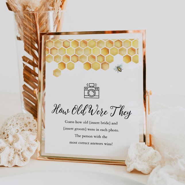 CALLA Bee How Old Were They Bridal Game Sign (Creator Uploaded)