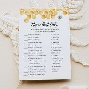 CALLA Bee Name That Cake Bridal Shower Game Card