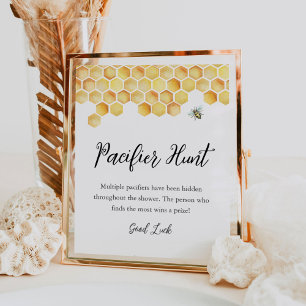 CALLA Bee Pacifier Hunt Baby Shower Game Sign