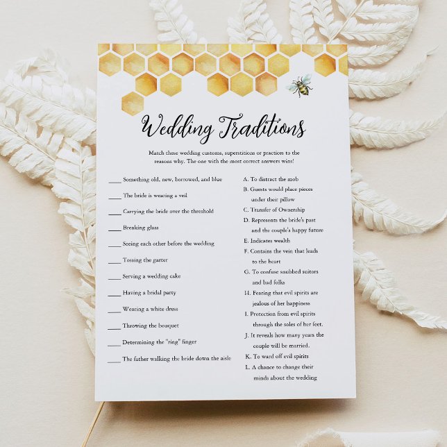 CALLA Bee Wedding Traditions Bridal Shower Game Invitation (Creator Uploaded)