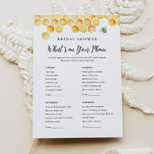 CALLA Bee What's on your Phone Bridal Shower Card