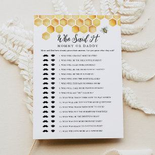 CALLA Bee Who Said It Mummy Daddy Baby Game Card